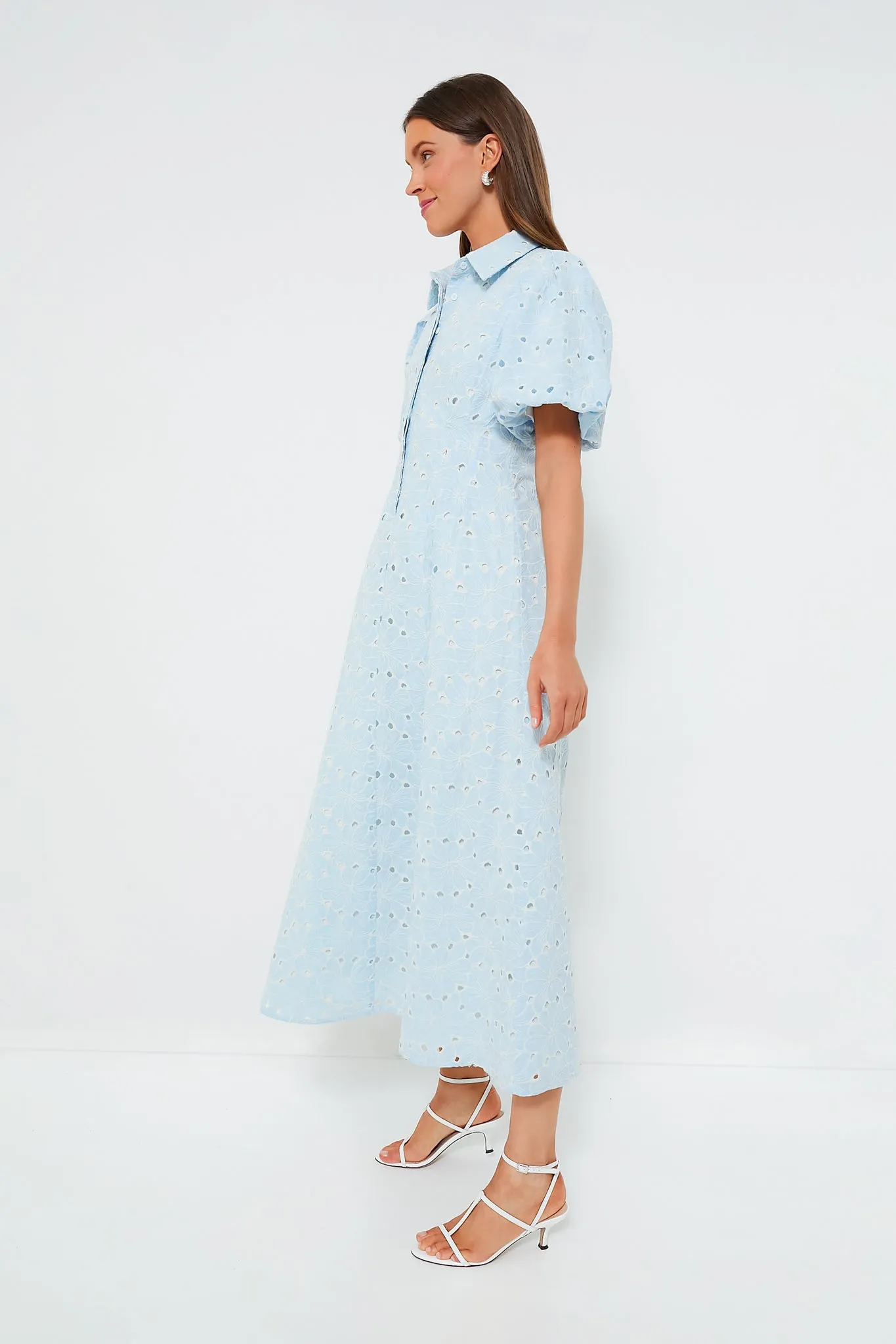 Airy Blue Eyelet Delaney Dress