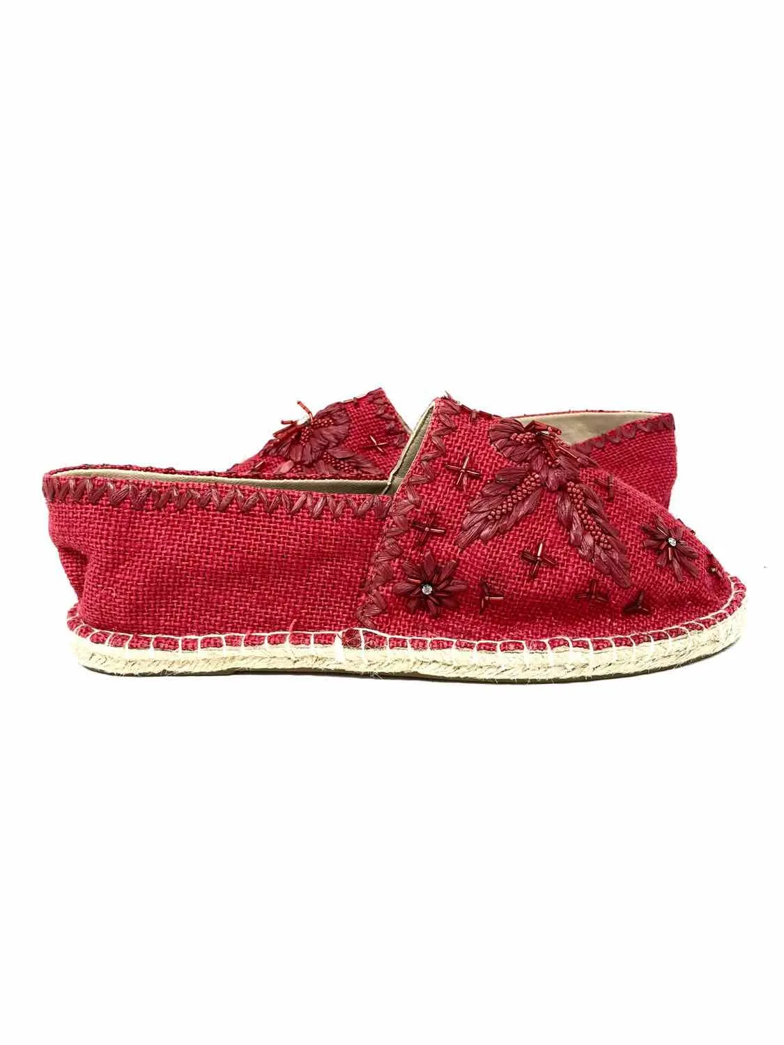 Antik Batik Women's Red Slip on Espadrille Size 38/8 Flats