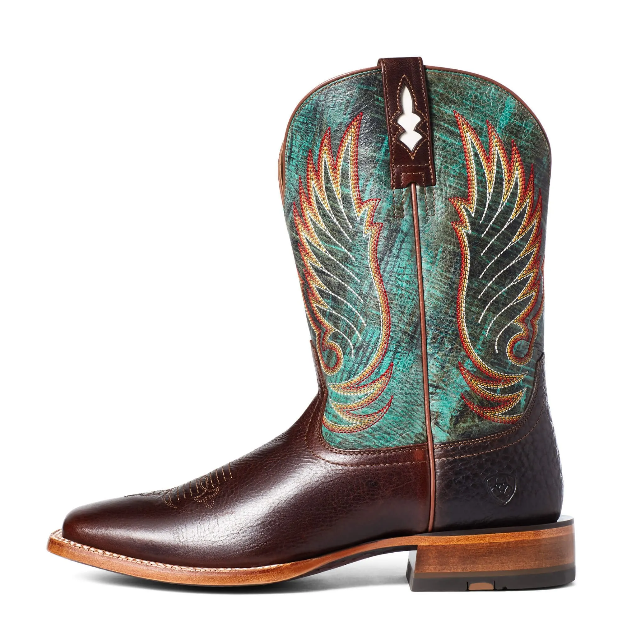 Ariat Men's Cyclone Western Boot, Stirrup Brown/Roaring Turquoise