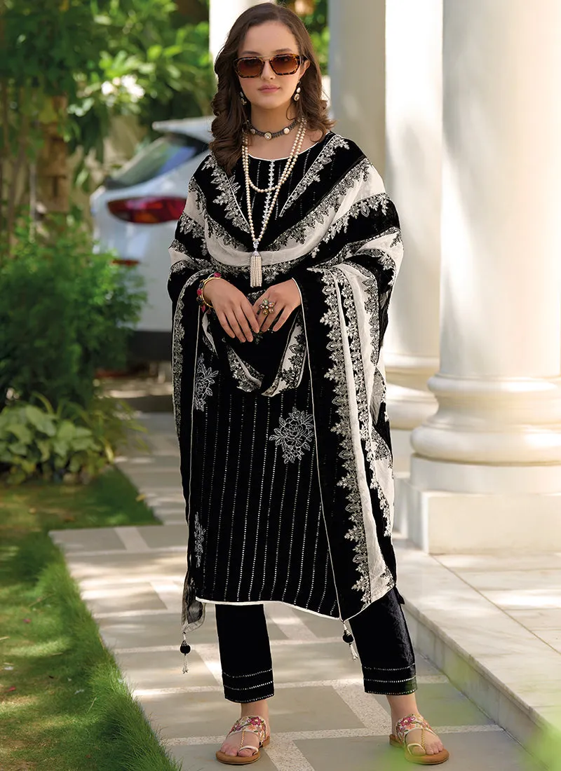 Black Lucknowi Embroidery Traditional Salwar Suit