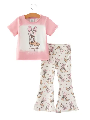 Boots Print Girls Outfit Set