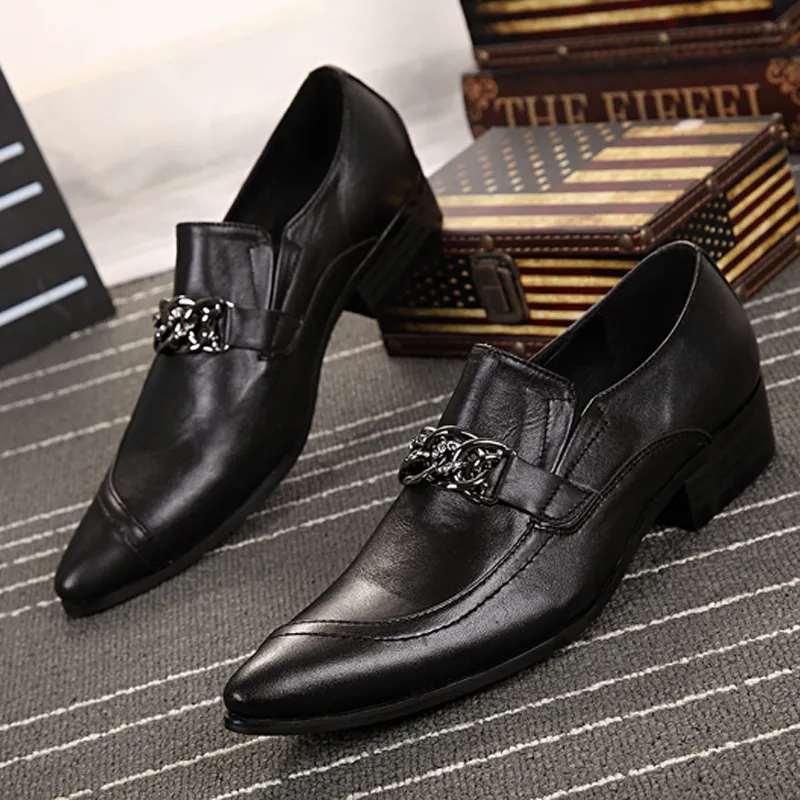 Business Elegant Pointed Toe Leather Men Shoes