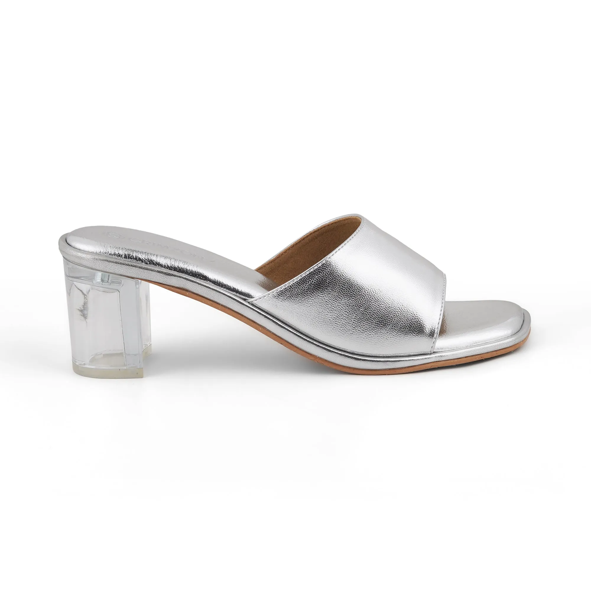 CARA- SILVER BLOCK HEELS