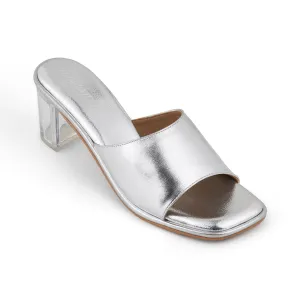 CARA- SILVER BLOCK HEELS