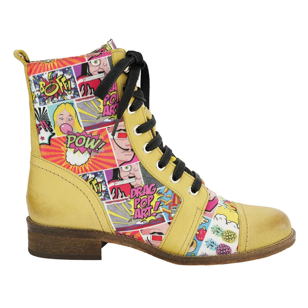 CARTOON POP ART COMBAT BOOT