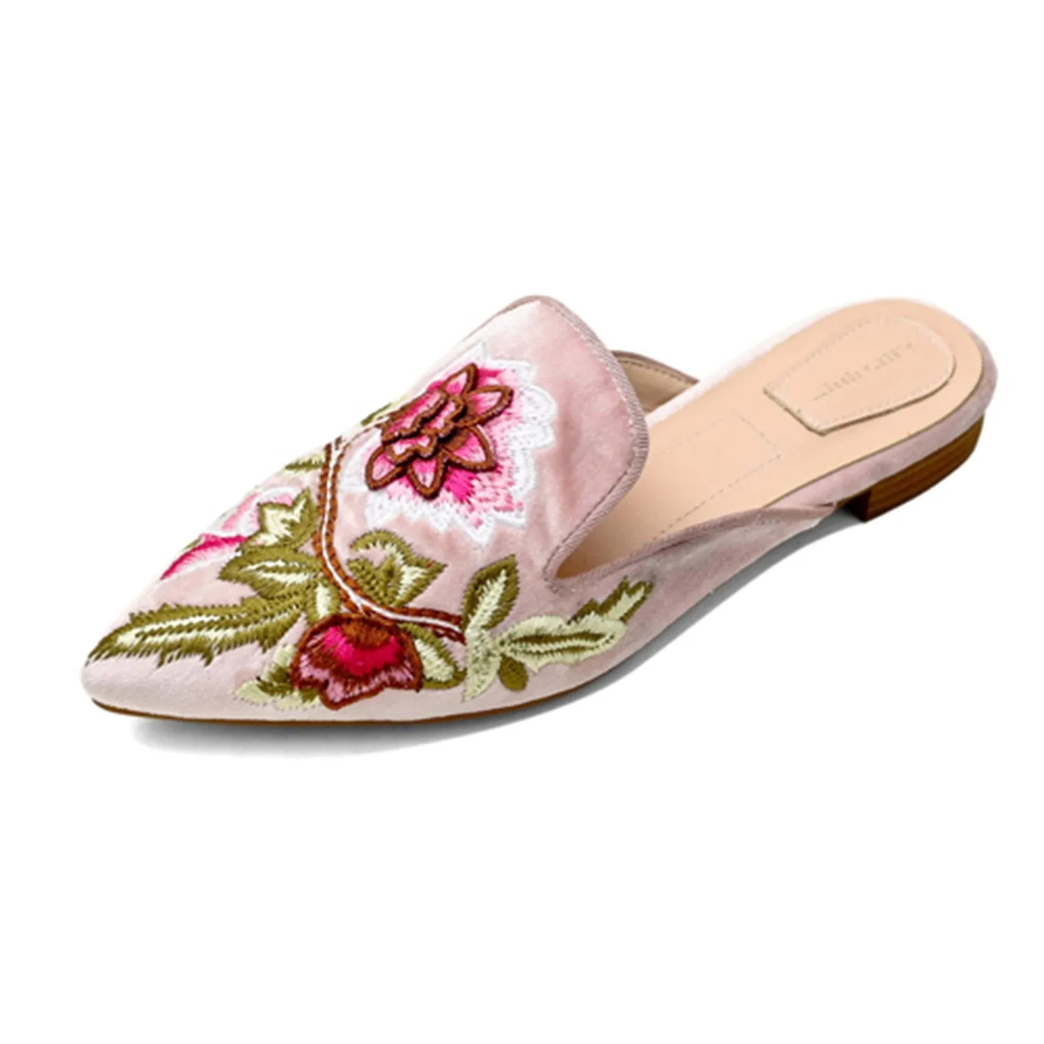 Embroidery Mule Flats