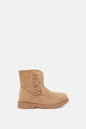 Girls Tan Suede Chelsea Boots