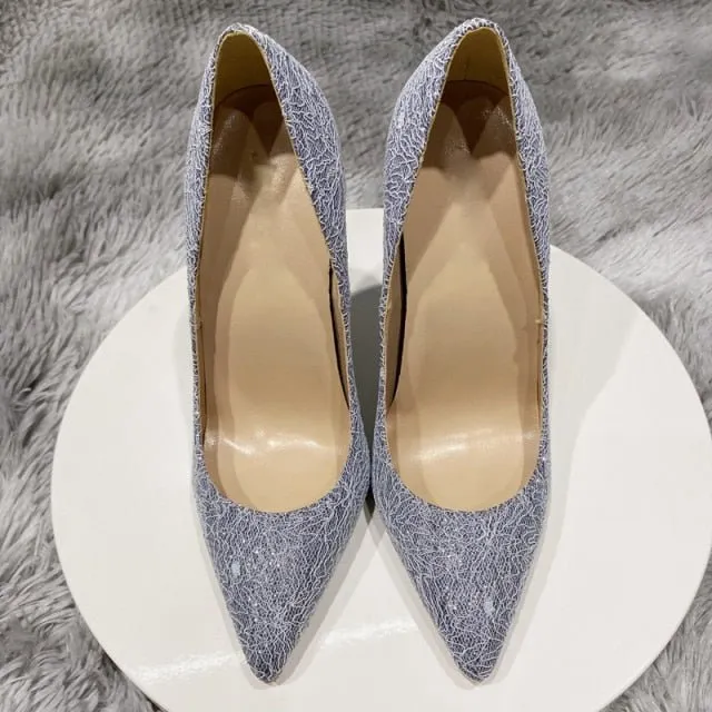 GlossyGlam Pointed Toe Slip-on Stiletto Pumps