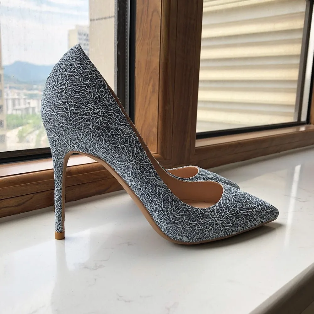 GlossyGlam Pointed Toe Slip-on Stiletto Pumps