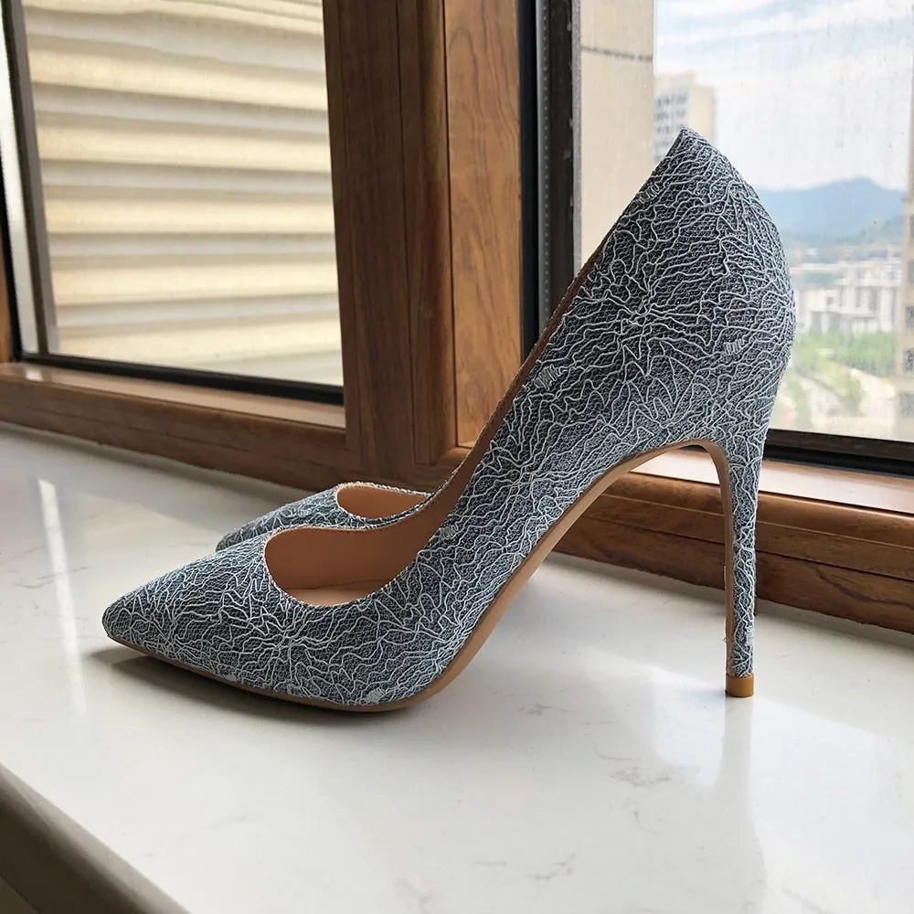 GlossyGlam Pointed Toe Slip-on Stiletto Pumps