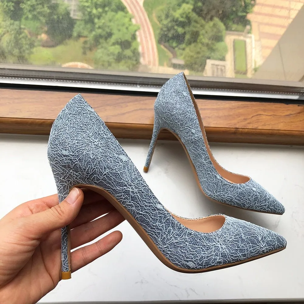 GlossyGlam Pointed Toe Slip-on Stiletto Pumps