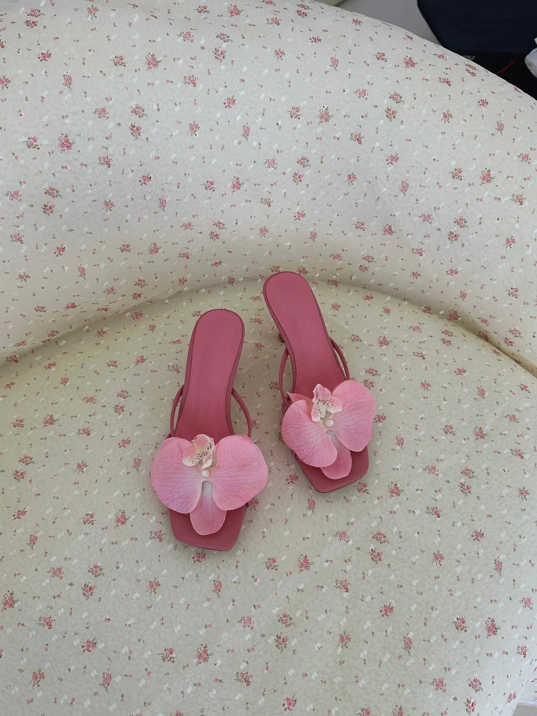 Helene Floral Heels in Pink