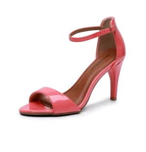 High Stiletto Heel Sandals - Coral Patent (727.022)