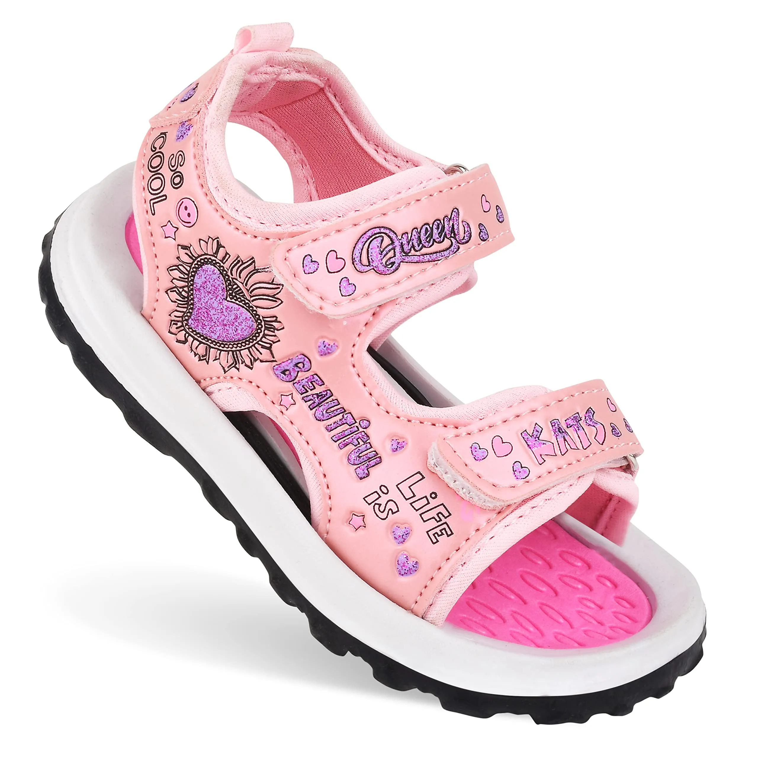 KATS Kids Stylish Girls Casual Fashion Sandals for 1.5-4 Years Color: Pink Size: 8C