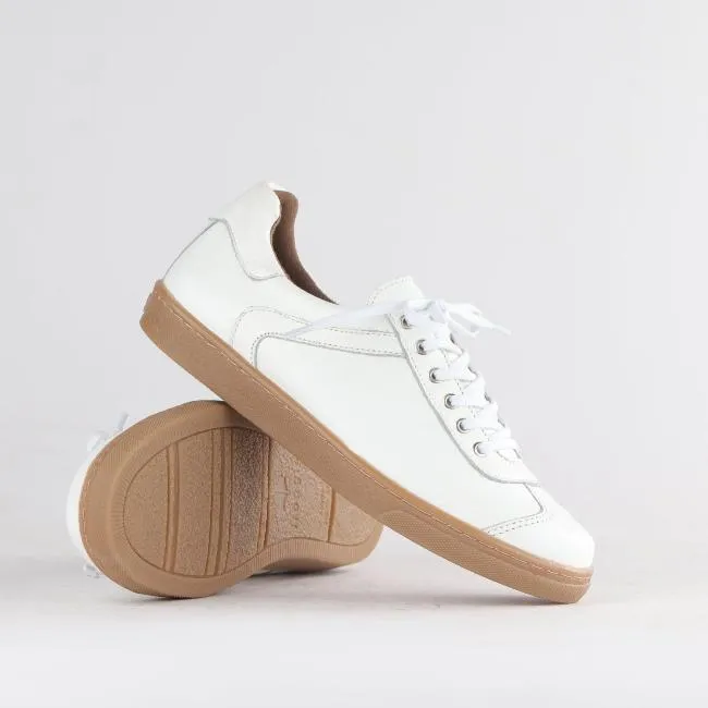 Lace-up Sneaker with Removable Footbed in White - 12814