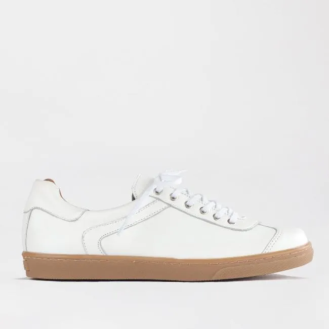 Lace-up Sneaker with Removable Footbed in White - 12814