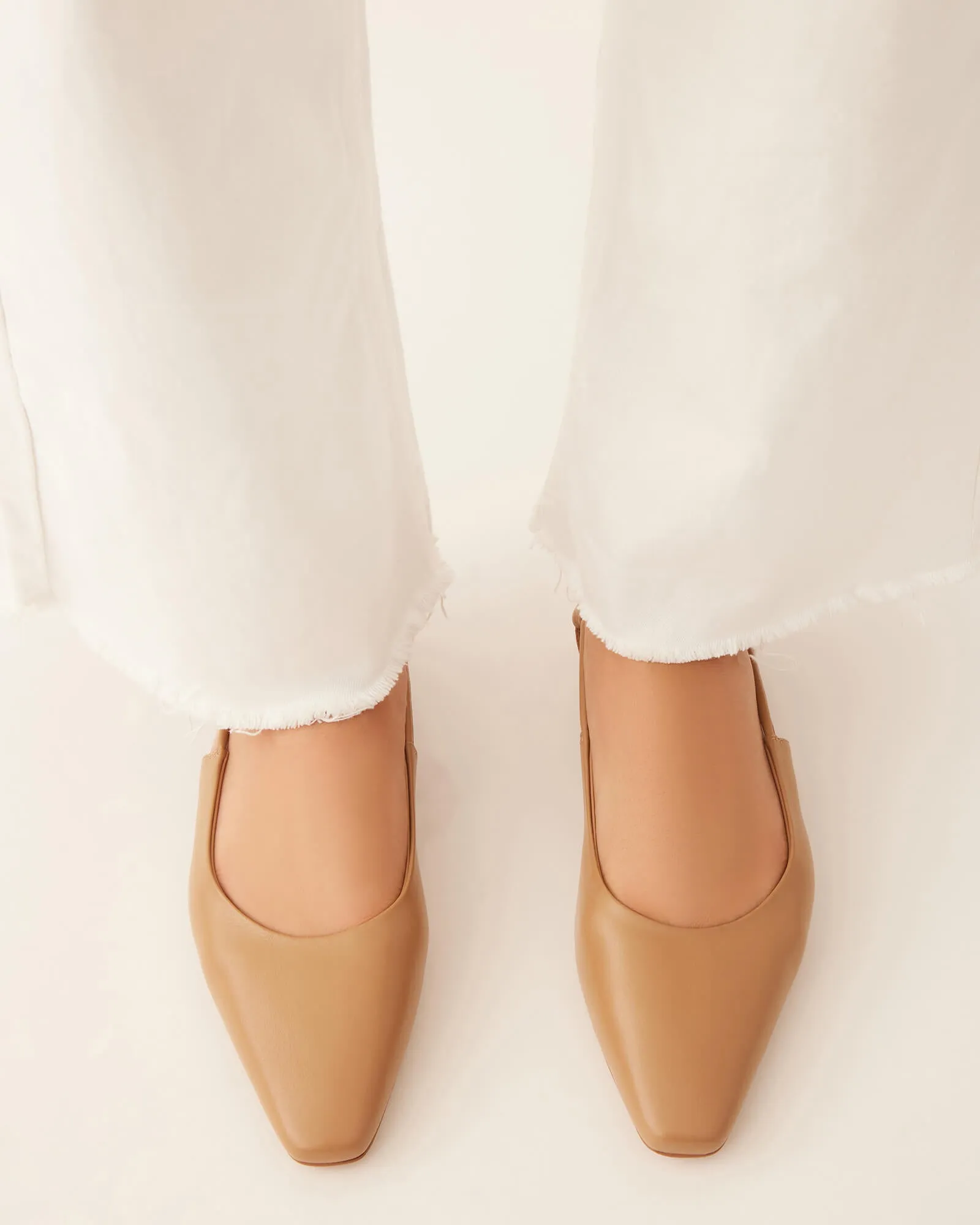 LARISSA DRESS FLATS TAN LEATHER