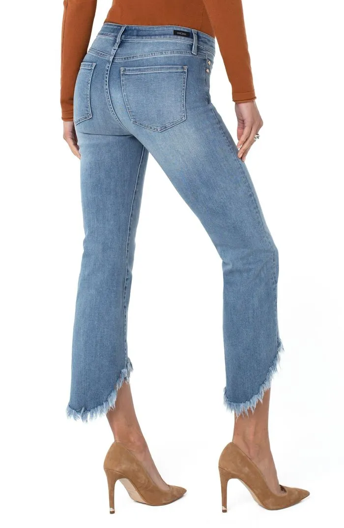 Liverpool Crop Flare Hi 5 Pocket Low Fray Hem Jean