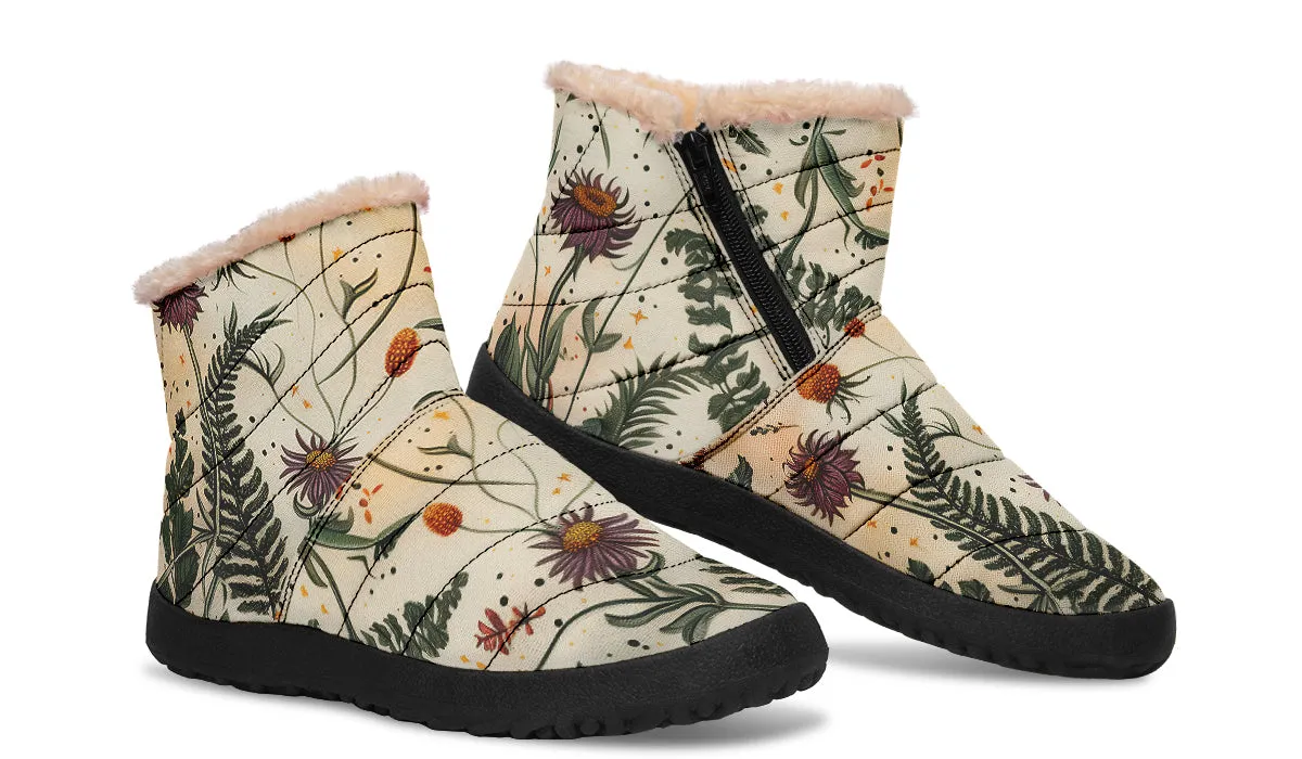 Midsummer Comfy Winter Boots - Warm Vegan Boots with Side Zipper and Anti-Slip Soles