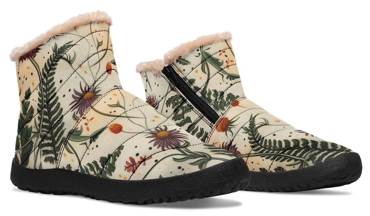 Midsummer Comfy Winter Boots - Warm Vegan Boots with Side Zipper and Anti-Slip Soles