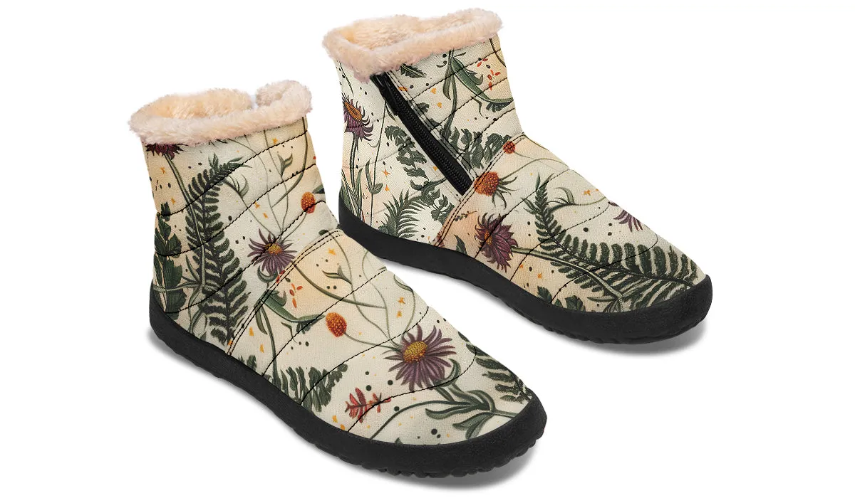 Midsummer Comfy Winter Boots - Warm Vegan Boots with Side Zipper and Anti-Slip Soles