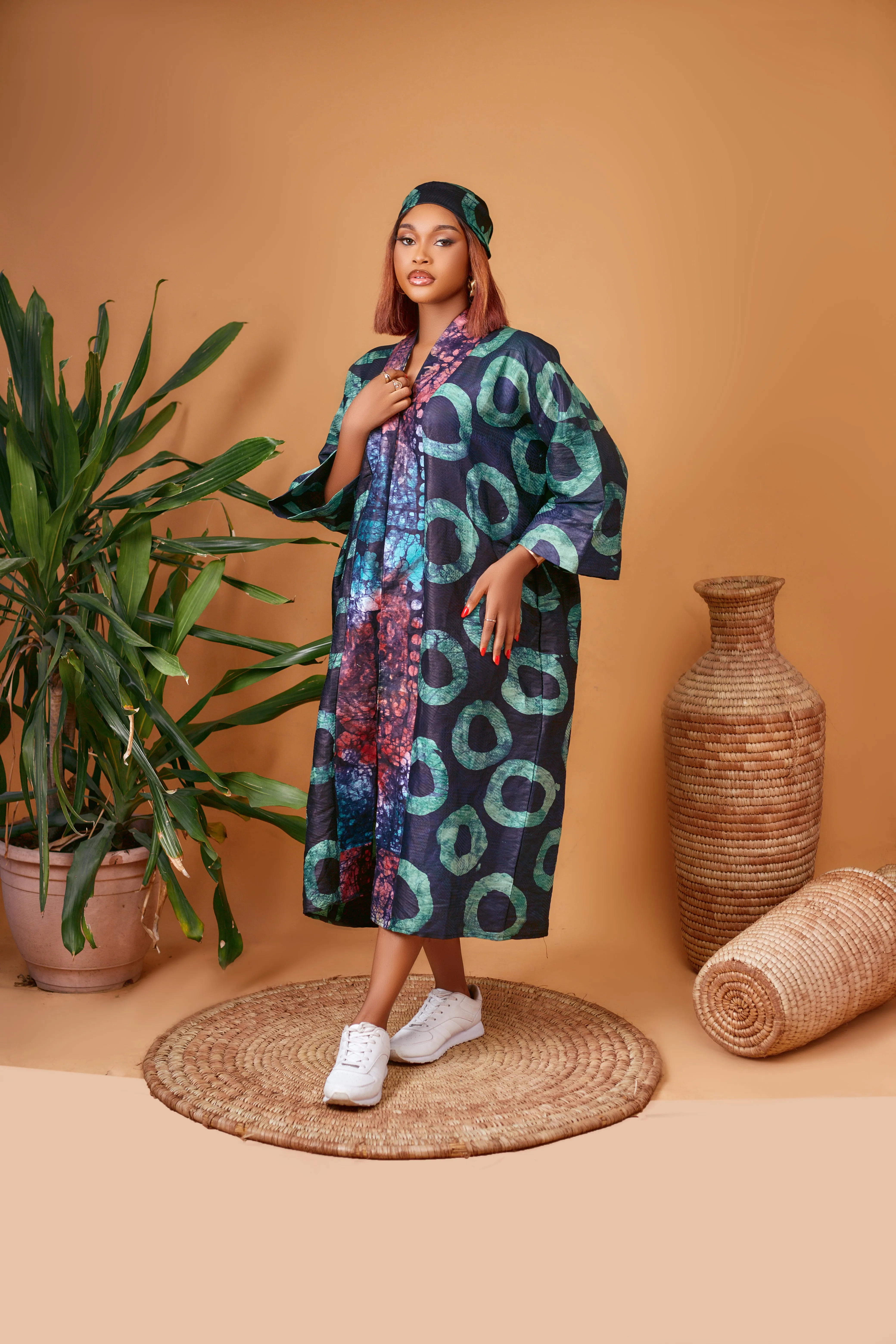 Ruba  Adire Kaftan Dress