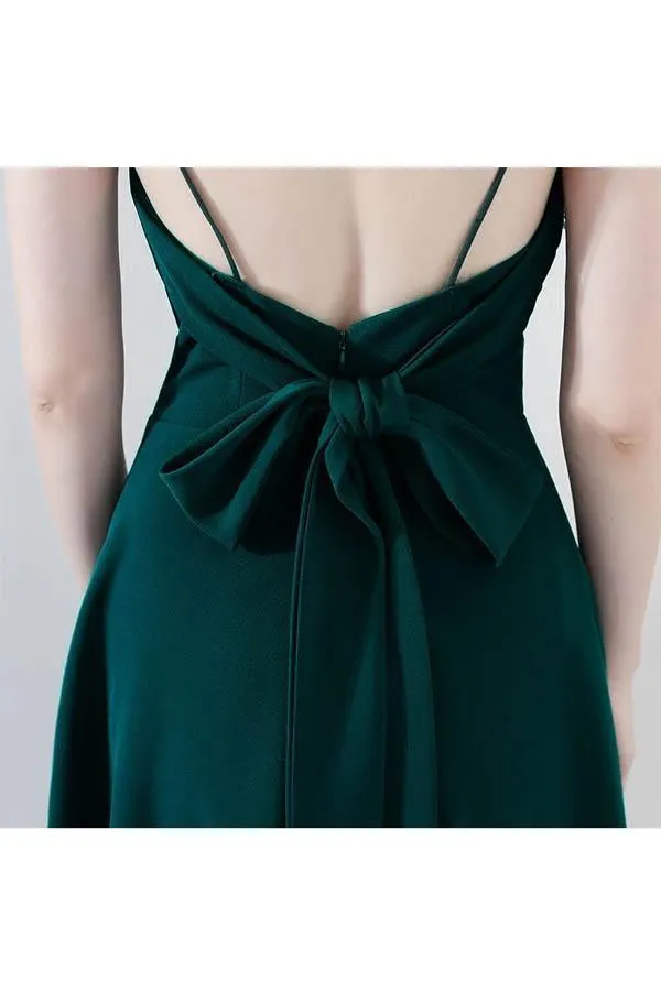 Simple Chic Dark Green Homecoming Dress V-neck with Straps PD094