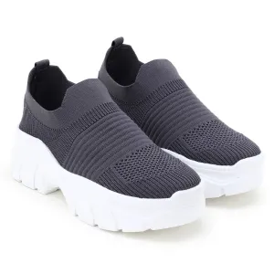 Stylish Grey Mesh Sports Shoes