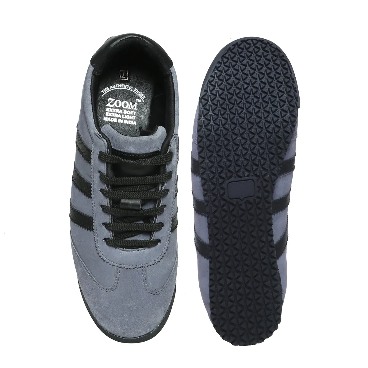 Stylish Leather Grey Casual Shoes – SW 85