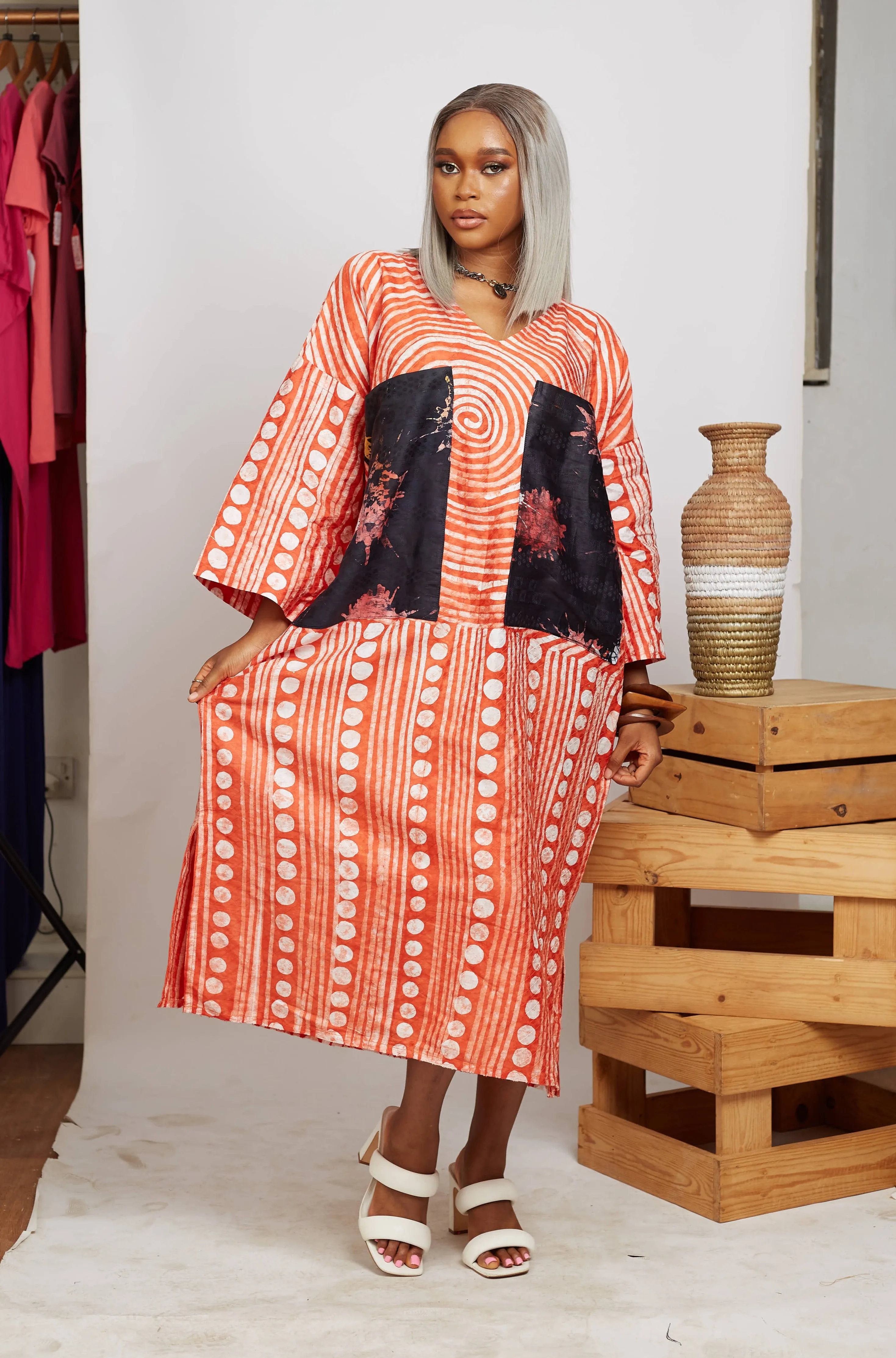 Talatu Adire Kaftan Dress